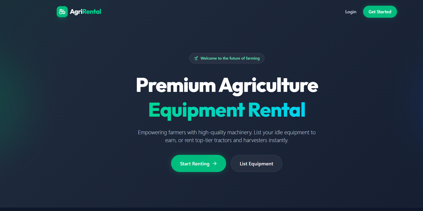 Agriculture Equipment Rental System