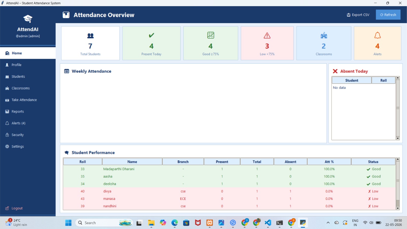 AI-Based Student Attendance Monitoring System