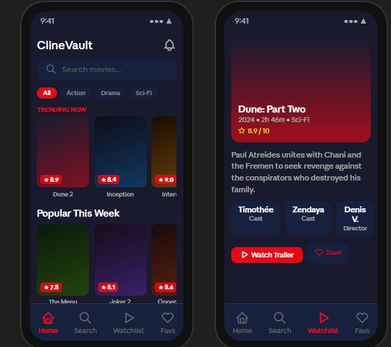 CineVault — Movie Discovery & Tracking App