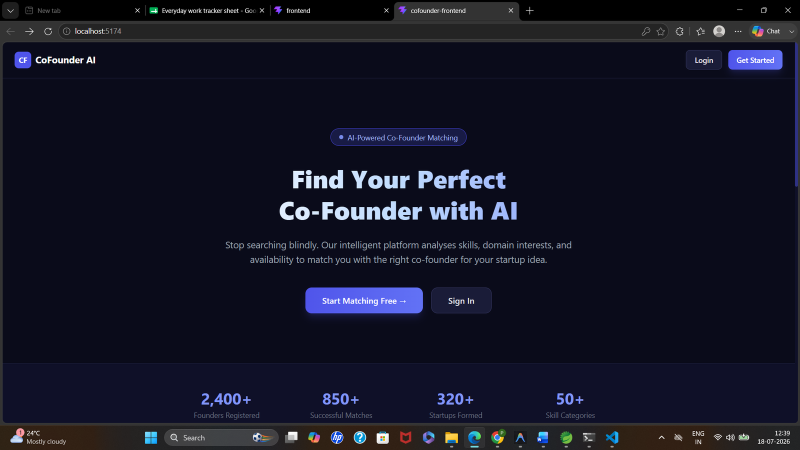 AI-Powered CoFounder Match