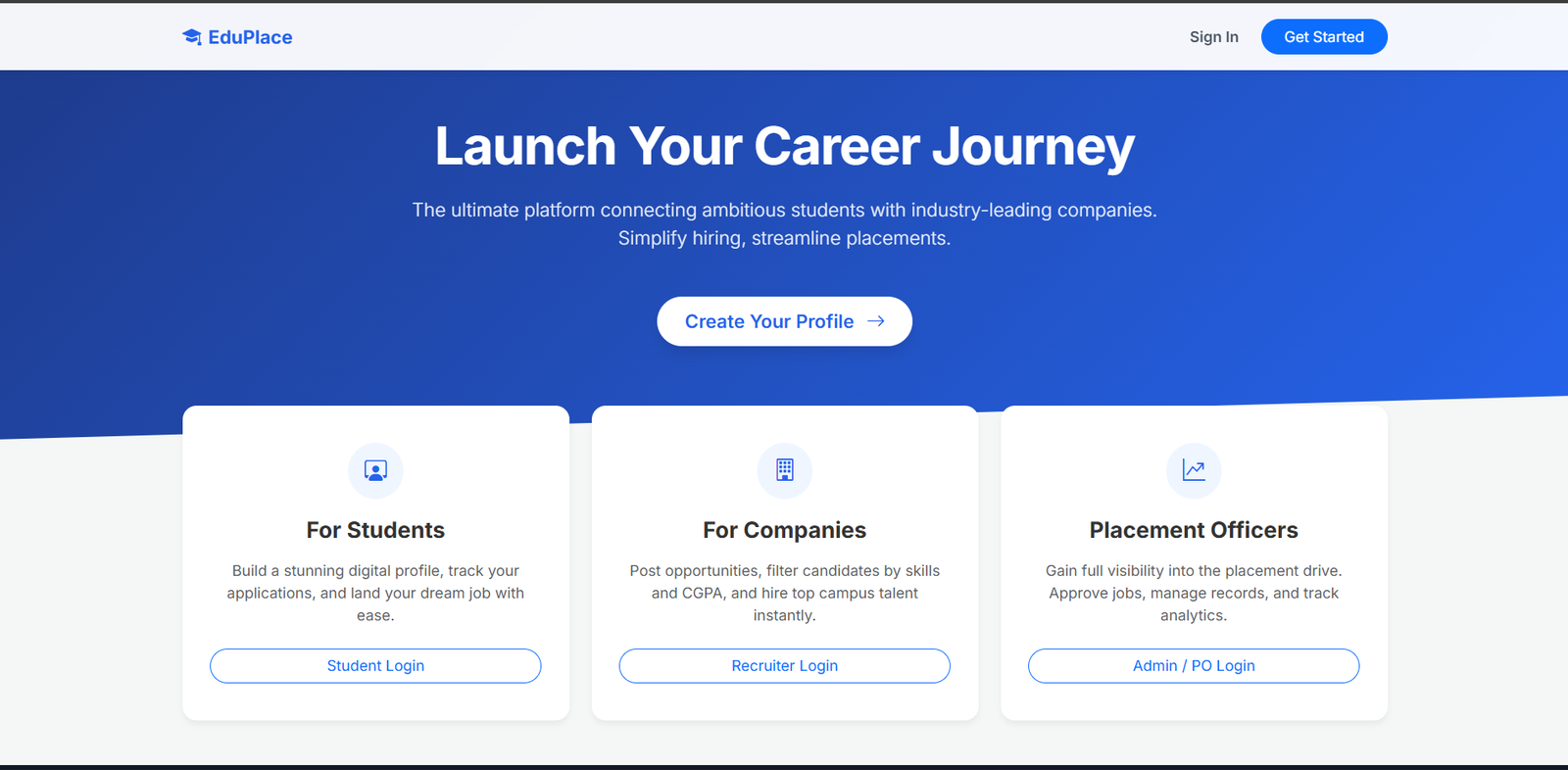 College Placement Management Portal - Final Year Project in Bengaluru