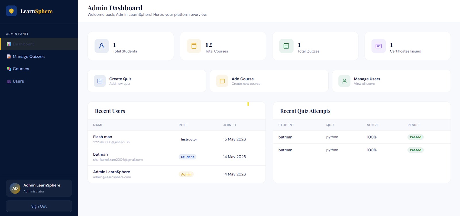 Web-Based E-Learning Platform