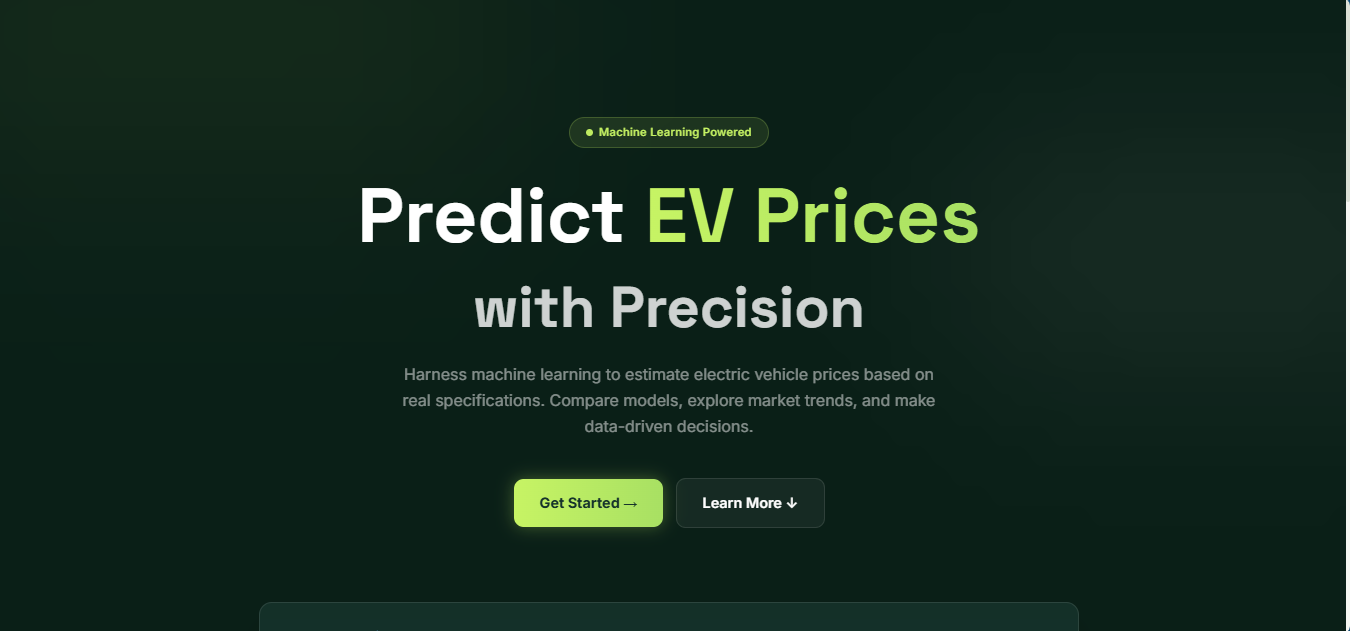 Electric Vehicle (EV) Price Prediction Using Machine Learning