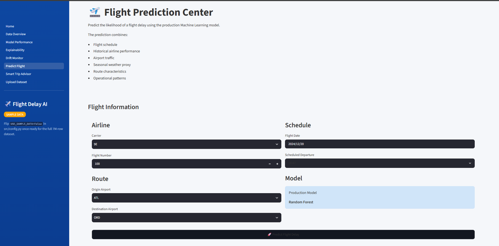 Flight Delay Prediction & Analytics System - Final Year Project in Bengaluru