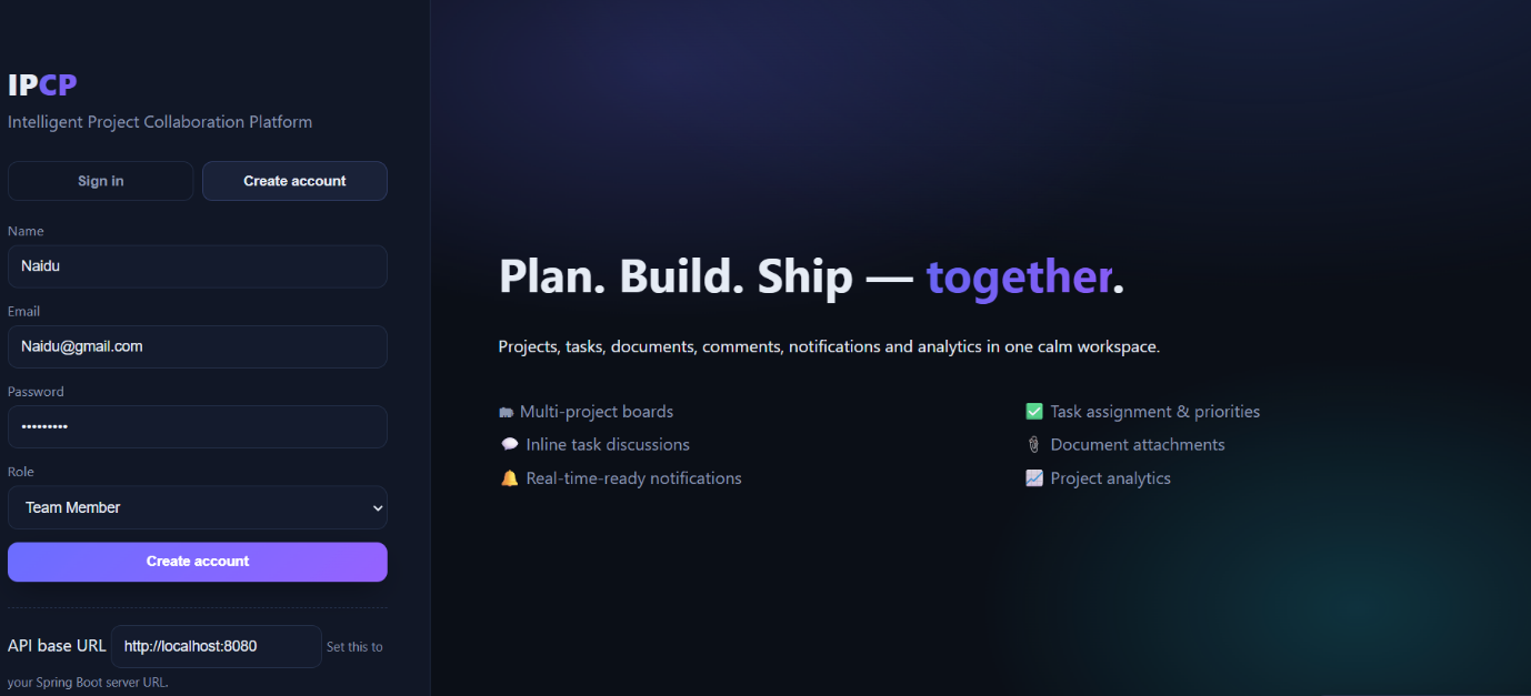 Intelligent Project Collaboration Platform
