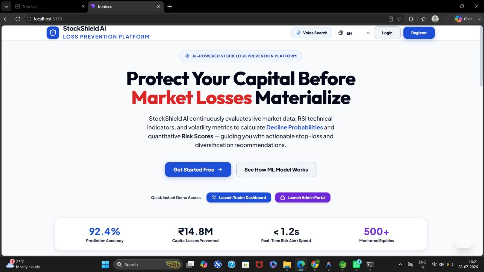 AI-Based Loss Prevention System for Stock Market Trading