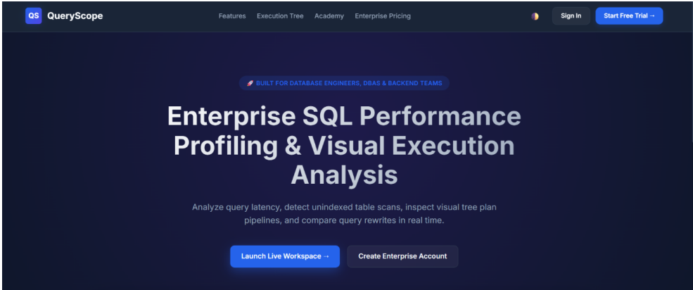 QueryScope – Enterprise SQL Performance Profiling & Visual Execution Analysis