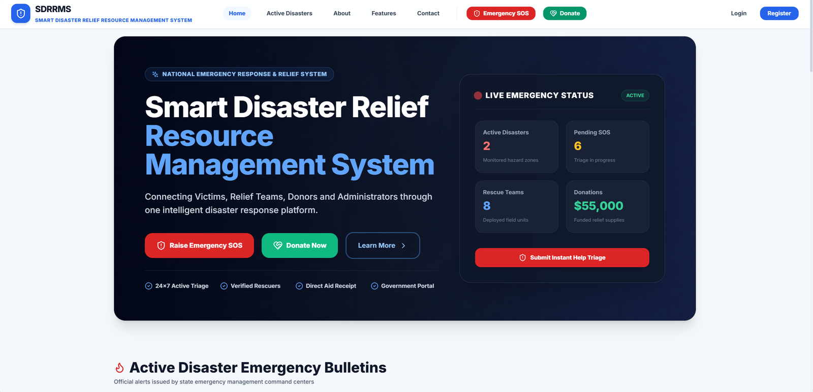 Smart Disaster Relief Resource Management System