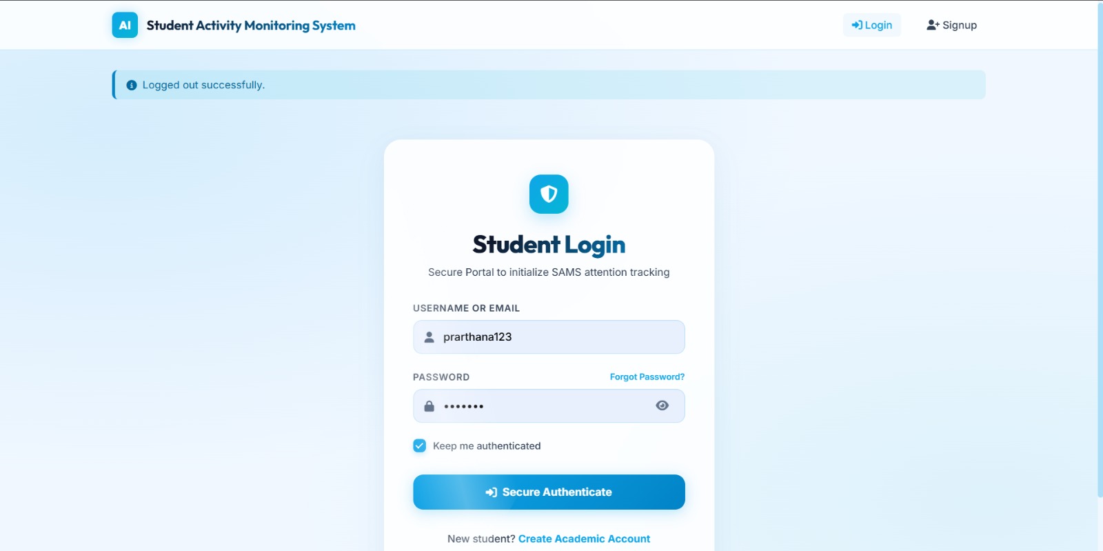 STUDENT ACTIVITY MONITORING SYSTEM