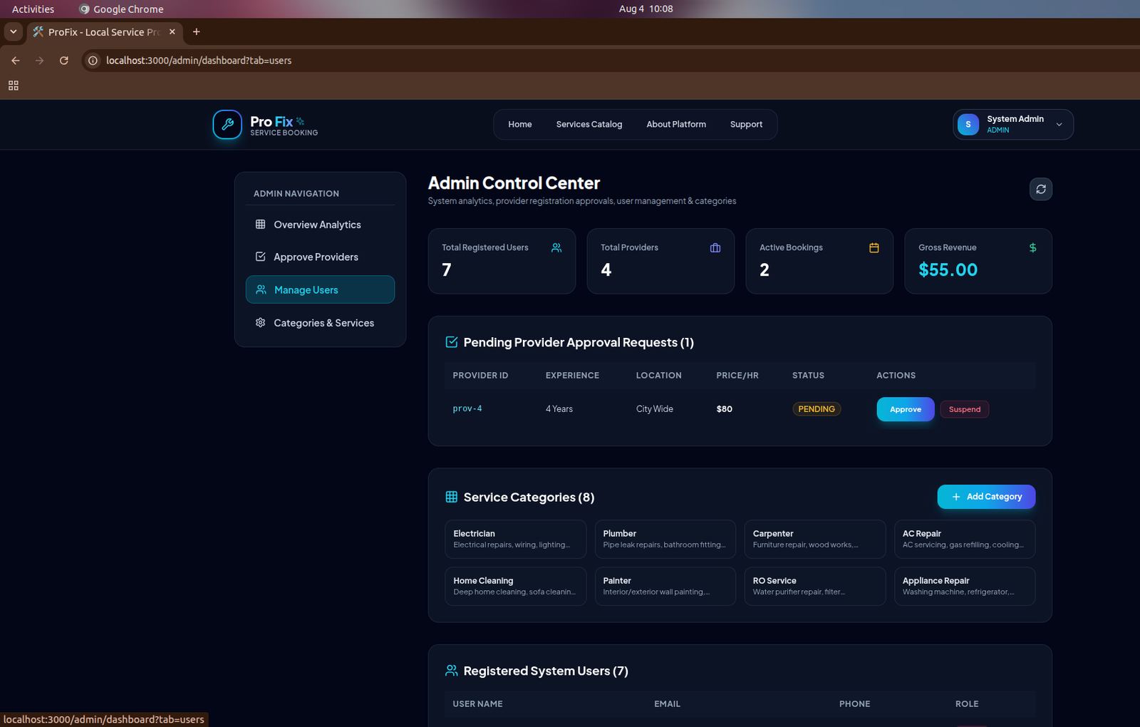 Service Booking & Management Platform - Final Year Project in Bengaluru