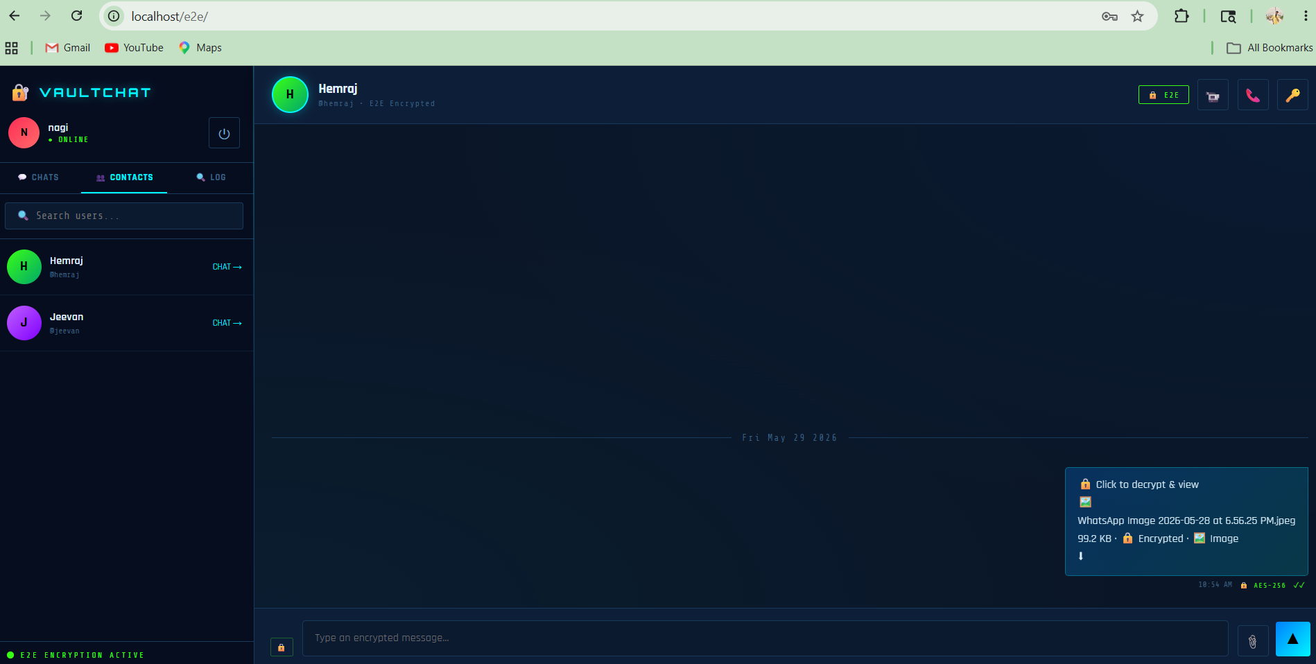End-to-end Encrypted Chat App